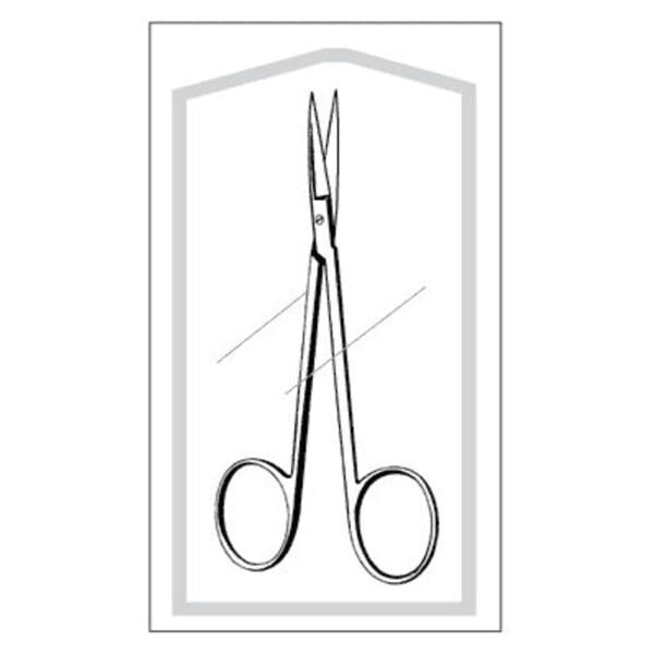 Sklar Instruments Scissors Iris Econo 3-1/2" Sharp/Sharp Smooth Straight SS Disposable 50/Ca - 96-2497