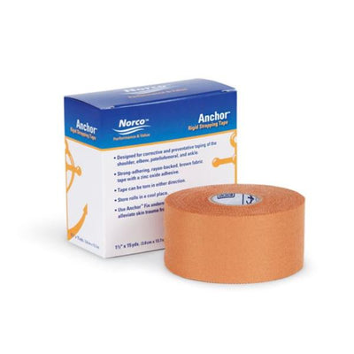 Northcoast Medical, Inc Tape Strapping Anchor Rayon-Backed/Zinc Oxide/Fabric 1.5"x15yd Adhs Brown Eachch - NC22000-01