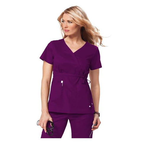 koi Design LLC Shirt Scrub Katelyn Womens Small Merlot Each - 137-048-S