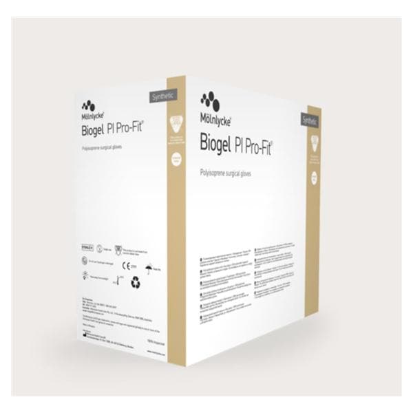 Molnlycke Healthcare Gloves Surgical Biogel PI Pro-Fit PF Polyisoprene LF 8.5 Strl White 200/Ca - 47985