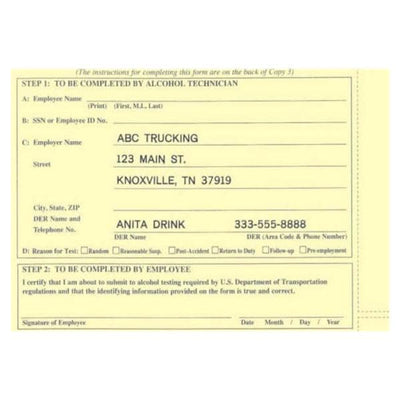 AlcoPro Non-DOT Alcohol Test Form Each - 372
