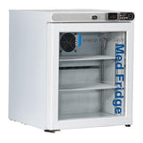 American BioTech Supply(ABS) Refrigerator Laboratory Premier MedFridge 1 Cu Ft 1 Glass Swing Door 2 to 8C Each - PH-ABT-HC-UCFS-0104G-LH