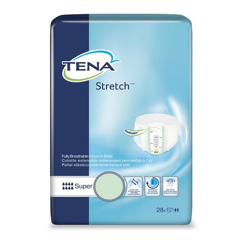 SCA Incontinence Brief Tena Stretch Adult Unisex Md/Reg 33-52" Super Odor Guard White 56/Ca - 67902