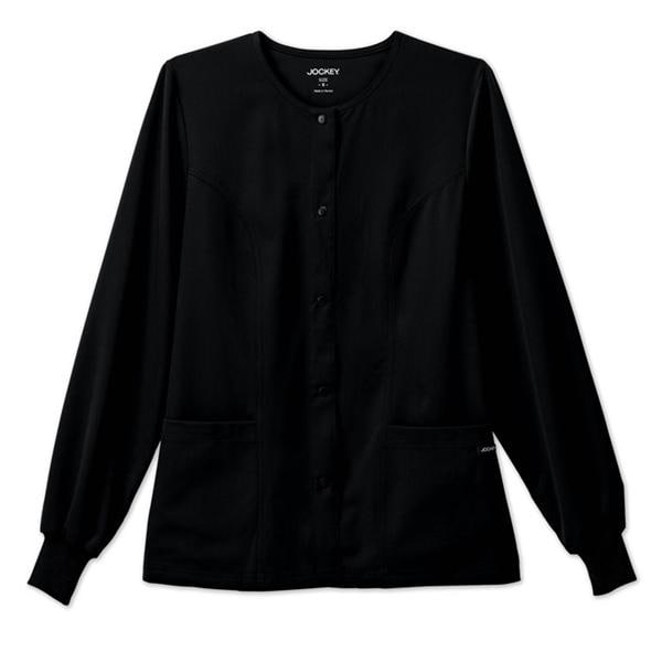 Jockey (TM) Scrubs Jacket Warm-Up 72% Polyester / 21% Rayon / 7% Spandex Jockey W Blk 2XL 2Pckt Each - 2356-015-2XL