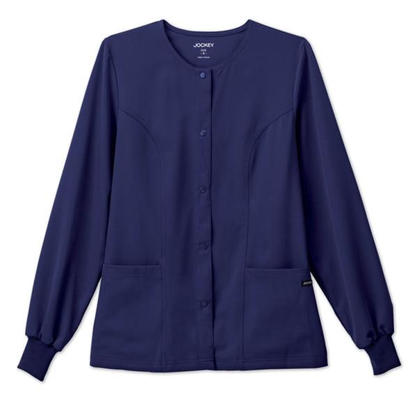Jockey (TM) Scrubs Jacket Warm-Up 72% Polyester / 21% Rayon / 7% Spandex Jockey W NwNvy Md 2Pckt Each - 2356-054-M