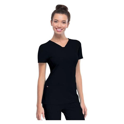 HeartSoul Shirt Scrub HeartSoul 20710 Womens 2X Small Black Each - 20710BCKHXXS