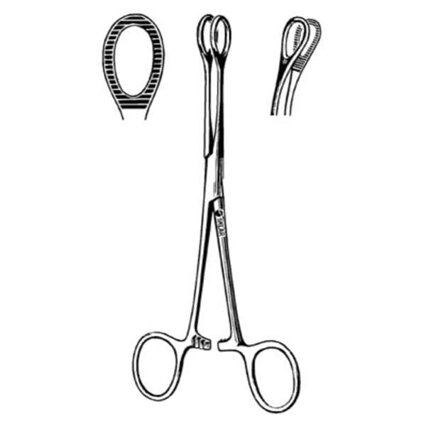 Sklar Instruments Forcep Ballenger 7" Fenestrated Tip Serrated Curved Stainless Steel Each - 74-1670