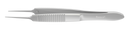 RUMEX Iris Forceps with 1x2 Teeth, Straight, Flat Serrated Handle, Length 72 mm, Stainless Steel