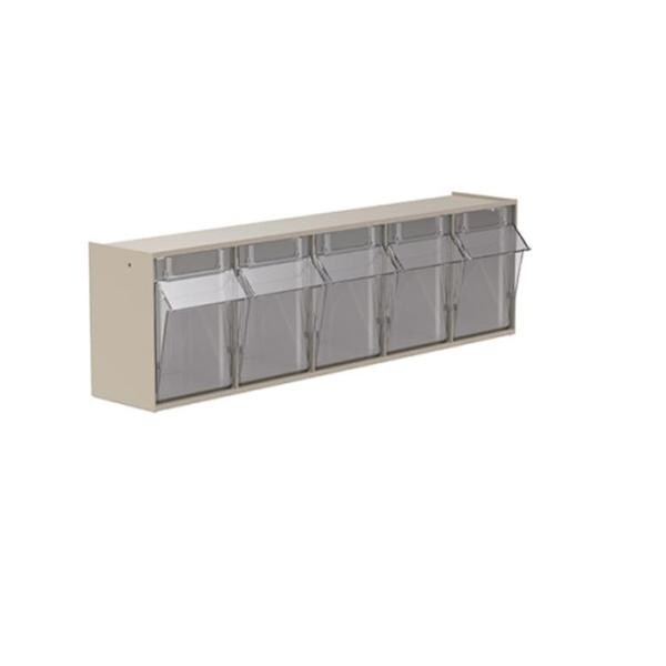 Akro Bin Storage Tiltview 5-3/8x23-5/8x6-1/2" Stone Plastic Eachch - Mils - 06705