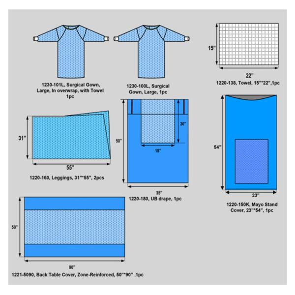 Welmed Inc Pack Laparoscopy/Pelviscopy With Drape/Towel/Gown Large LF Sterile 6/Ca - 1250-2160