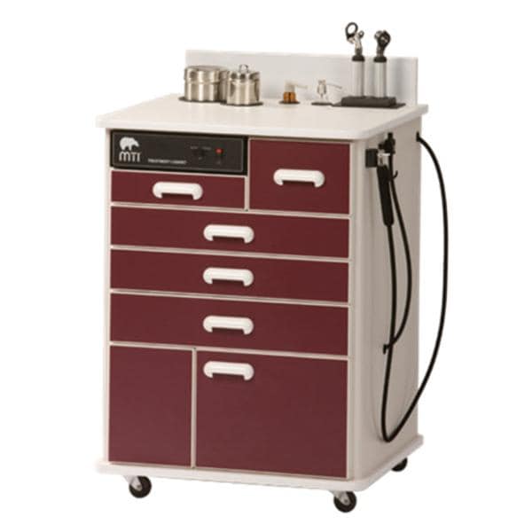 MTI Cabinet Mobile ENT Treatment Custom 2 Door/5 Drawer 25x33.5" Shadow Each - TC100AS