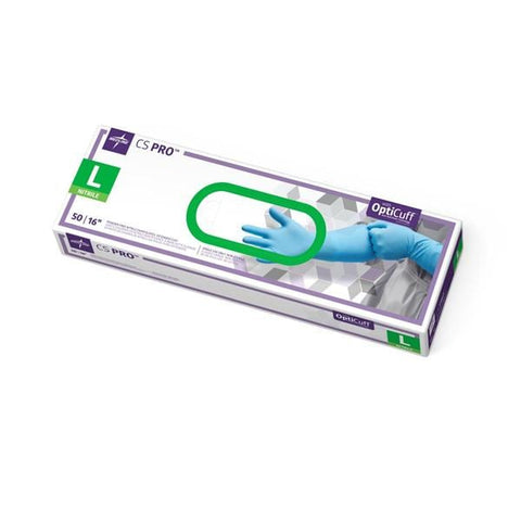 Medline Industries Inc Gloves ExamCase PRO Powder-Free Nitrile Latex-Free Large Blue 50/Bx, 10 BX/CA - CS16L