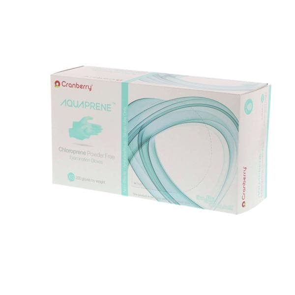 Cranberry USA, Inc Gloves Chloroprene AquaPrene Latex-Free Powder-Free X-Small NS Aqua 200/Bx, 10 BX/CA - CR3025