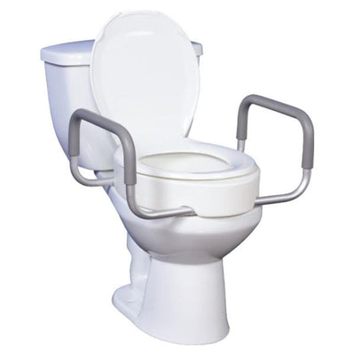 Drive Medical Designs Toilet Seat Elevating Premium 300lb Capacity Gray/White 17x13.75x3.5" Each - 12402