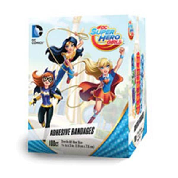 Dukal Corporation Bandage Plastic Stat Strip 3/4x3" SuperHero Girls 100/Bx, 12 BX/CA - 10859