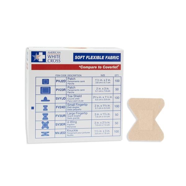 Dukal Corporation Strip Adhesive Fabric Fingertip 1-3/4x2" Flexible Tan 100/Bx, 12 BX/CA - FV24D