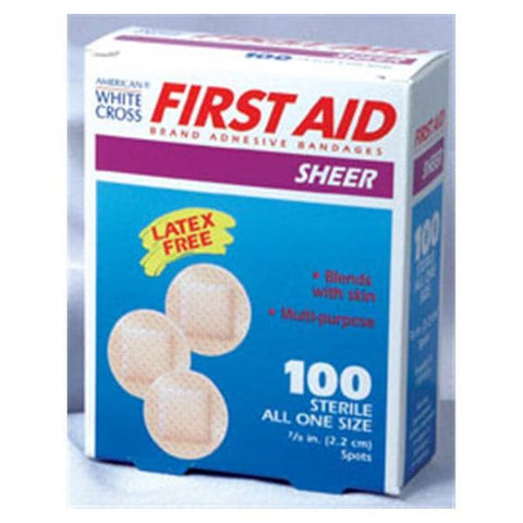 Dukal Corporation Bandage Spot Plastic Film 7/8" Sheer 100/Bx, 24 BX/CA - 1307033
