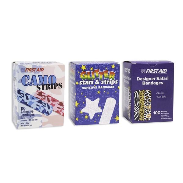 Dukal Corporation Bandage Plastic Stat Strip 3/4x3" Assorted Designer 1200/Ca - 15611