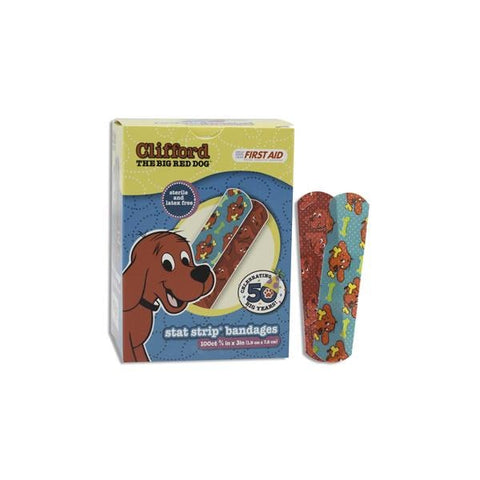 Dukal Corporation Bandage Adhesive Coating 3/4x3" Clifford the Big Red Dog 100/Bx, 12 BX/CA - 15960