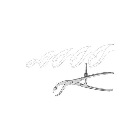 Miltex Forcep Self-Centering 7-3/4" 8mm Wide Tip Angled To Side Each - Integra Miltex - 225-177