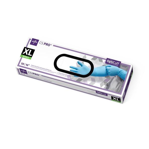 Medline Industries Inc Gloves ExamCase PRO Powder-Free Nitrile Latex-Free X-Large Blue 50/Bx, 10 BX/CA - CS16XL