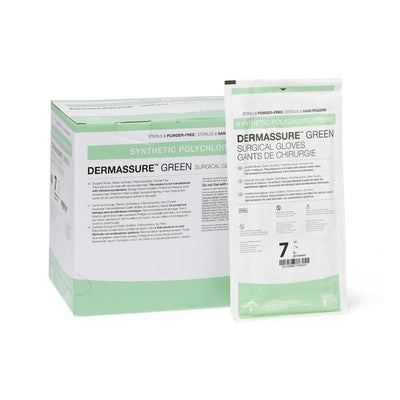Medline Industries Inc Gloves Surgical DermAssure Powder-Free Neoprene LF 7 Strl Dark Green 200Pr/Ca - MSG6570