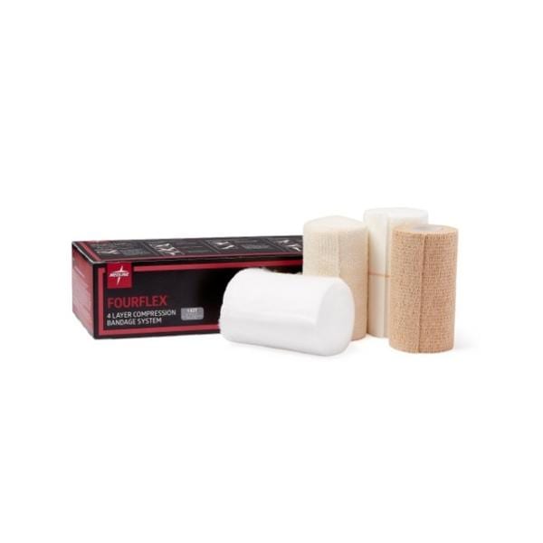 Medline Industries Inc System FourFlex 4" Compression Bandage Gauze Multi-Layer LF Non-Sterile 8/Ca - MSC4400