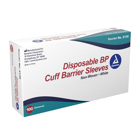 Dynarex Corporation Sleeve Barrier For Blood Pressure Cuffs Universal White 500/Ca - 2136