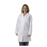 Medline Industries Inc Lab Coat Antimicrobial Fl Lngth Cotton / Polyester Silver Touch W Wht Sz 36" Each - MDT11WHTST4E