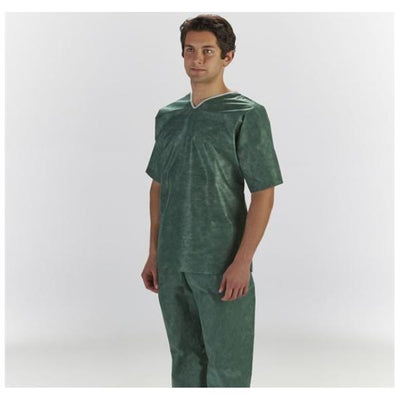 Graham Medical Shirt Scrub Patient Medium Dark Green Unisex 30/Ca - 62211