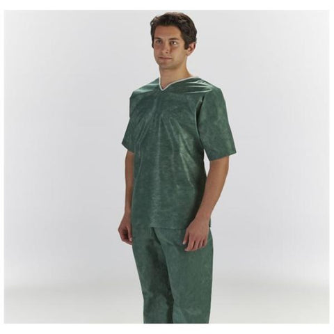 Graham Medical Shirt Scrub Patient Medium Dark Green Unisex 30/Ca - 62211