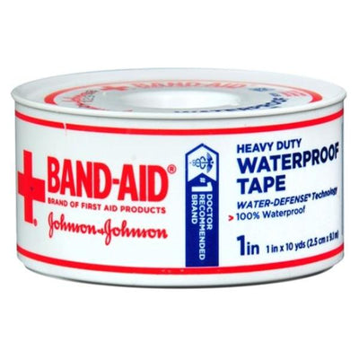 Johnson & Johnson Consumer Tape First Aid Adhesive Coating Band-Aid 1"x10yds White 24/Ca - 111712100