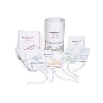GE Precision Healthcare Cuff Blood Pressure Critikon Classic-Cuf 23-33cm Adlt Arm Lng Wht/NvyBl 20/Bx - CLA-A2-2A-L