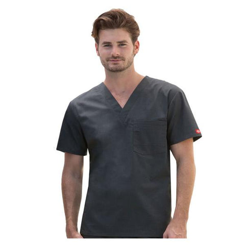 Dickies Scrub Top Dickies 81800 Mens Small Pewter Each - 81800-PTWZ-S