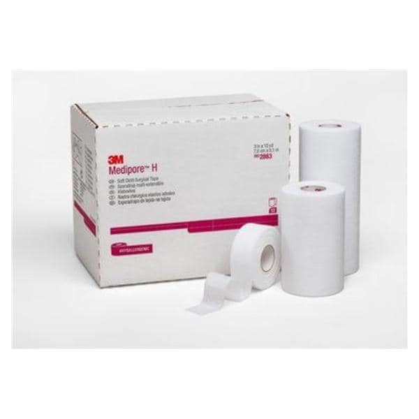 3M Medical Products Tape Surgical Medipore Soft Cloth 2"x2yd White 48 RL/Ca - 2862S