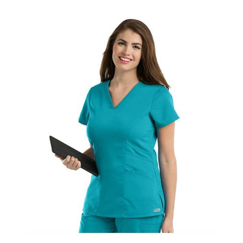 Grey's Anatomy (TM) Scrub Top Greys Anatomy™ 41452 Womens Medium Teal Each - 41452-39-M