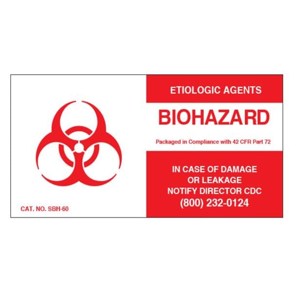 Shamrock Scientific Spec Label Biohazard Label White 2x4" 1000/Pk - SBH-60
