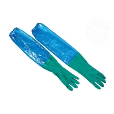 Healthmark Gloves Sleeve Lined Powder-Free Nitrile Latex-Free 28 in Sm Blue / Green 50Pr/Ca - 41380