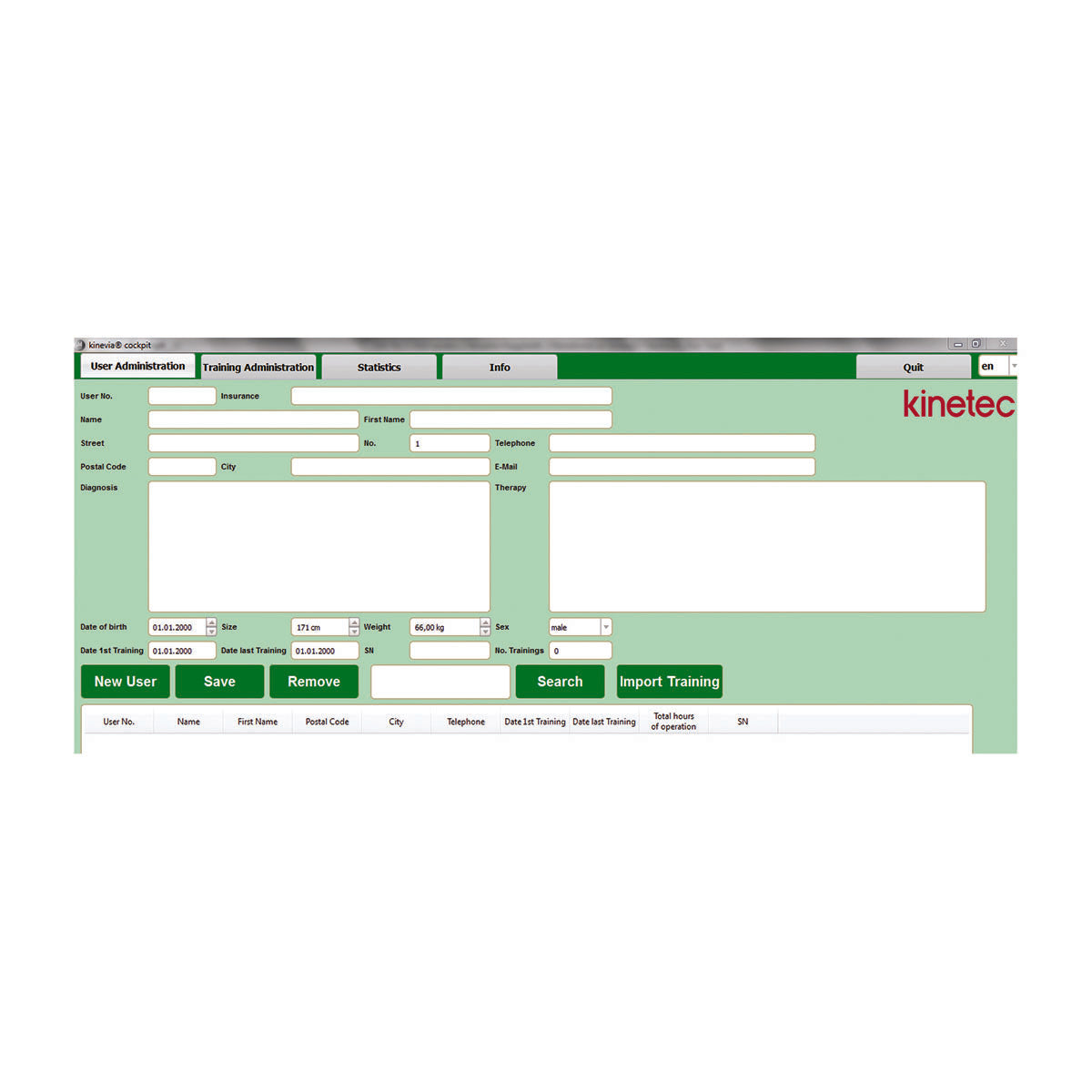 Kinevia Cockpit Software