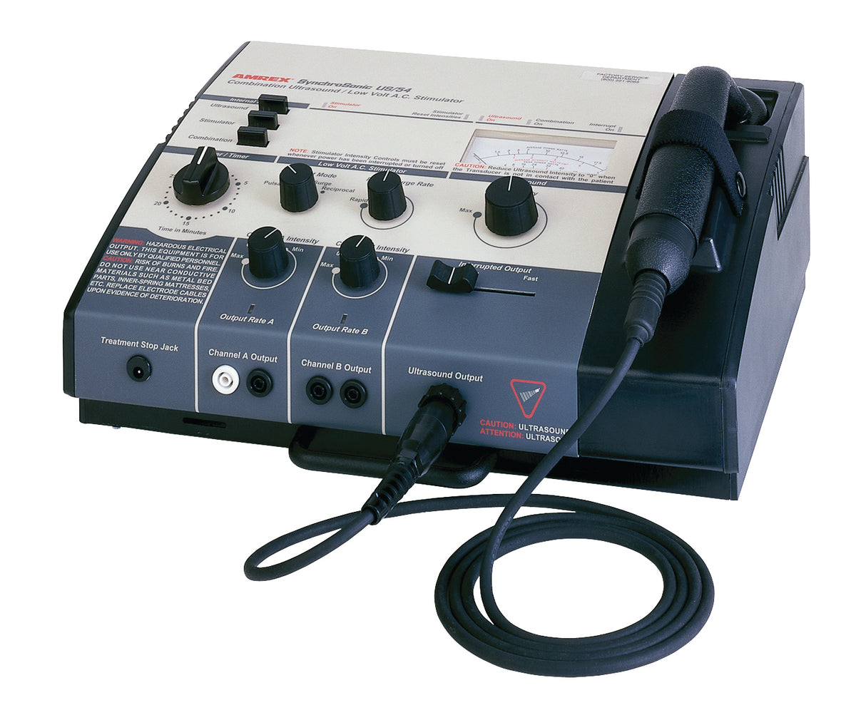Amrex Ultrasound/Stim Combo - US/54 (Low Volt), 1.0 and 3.3 MHz with 5 cm head and QuickConnect Transducer