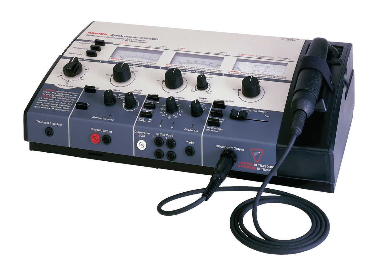 Amrex Ultrasound/Stim Combo - U/HVG50 (Low and High Volt), 1.0 MHz with 5 cm head and QuickConnect Transducer
