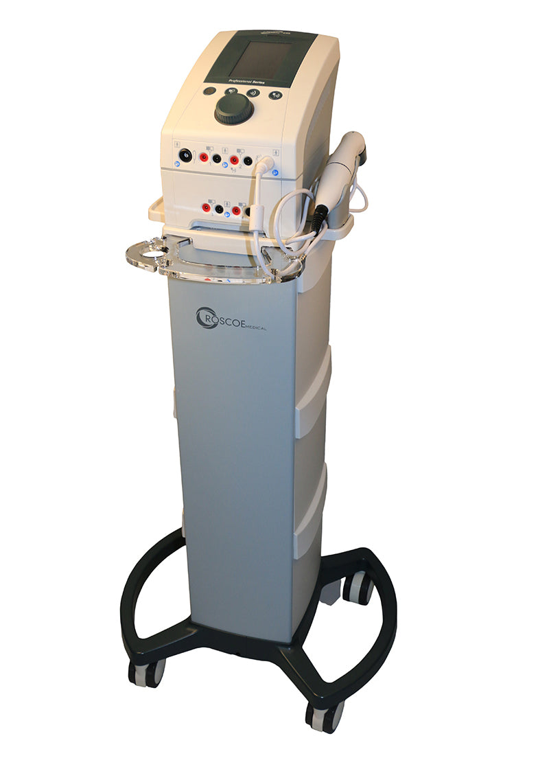 TheraTouch CX4, 4-channel stim/ultrasound combo unit, cart included