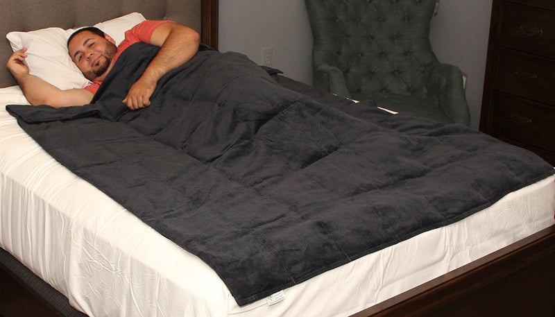 Sommerfly, Sleep Tight Weighted Blanket, Navy Blue Corduroy, Large - FE-13-4098