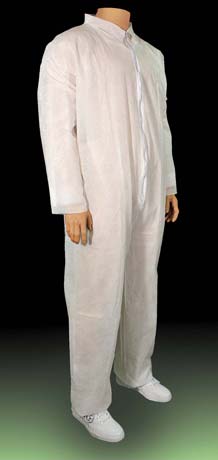 ADC Cellucap Disposable Polypropylene Coveralls - Polypropylene Coveralls, White, Size L