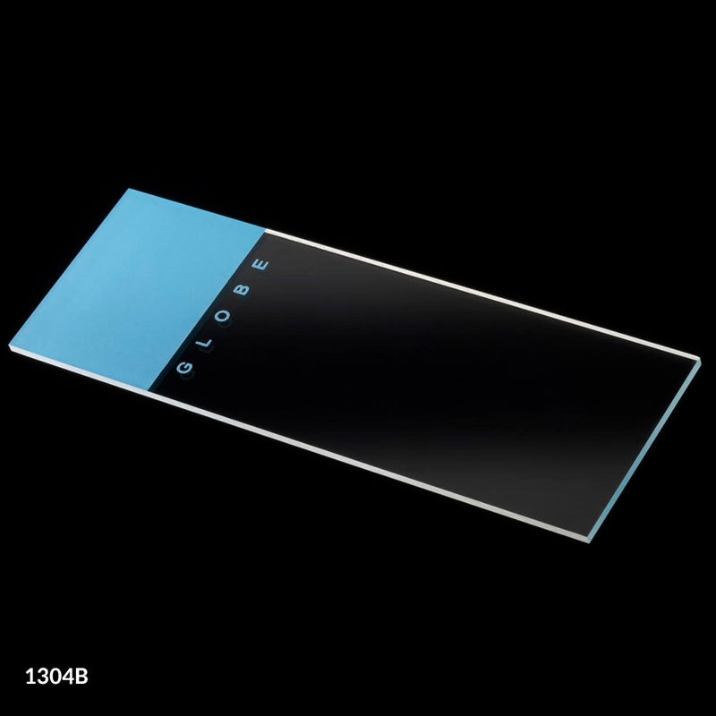 Globe Scientific Microscope Slides, Glass, 25 x 75mm, 90° Ground Edges, Blue Frosted, 72 of Box, 2 Boxes of Case (1 Gross)