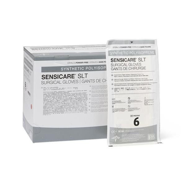 Medline Industries Inc Gloves Surgical SensiCare SLT Powder-Free Polyisoprene LF 6 Strl Cream 50/Bx, 4 BX/CA - MSG1560