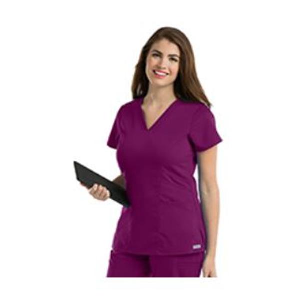 Grey's Anatomy (TM) Scrub Top Greys Anatomy™ 41452 Womens Medium Wine Each - 41452-65-M