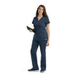Grey's Anatomy (TM) Scrub Top Greys Anatomy™ 41452 Womens Small Steel Each - 41452-905-S
