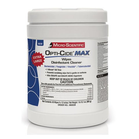 Micro Wipes Disinfectant Opti-Cide MAX 12/Ca - Scientific, LLC - M60038
