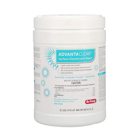 Hu Wipes Canister AdvantaClear Resealable Pop-Up Dispenser 160/Cn - Friedy (Hufriedy) - IMS-2160